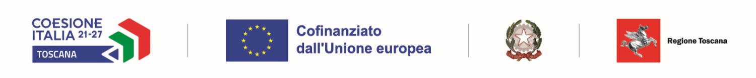 Loghi Finanziamenti: Coesione Italia, Unione Europea, Repubblica Italiana, Regione Toscana